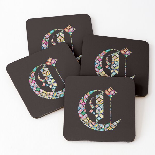 Item preview, Multi Metallic Colored Floral Letter C designed and sold by Crobin1961.