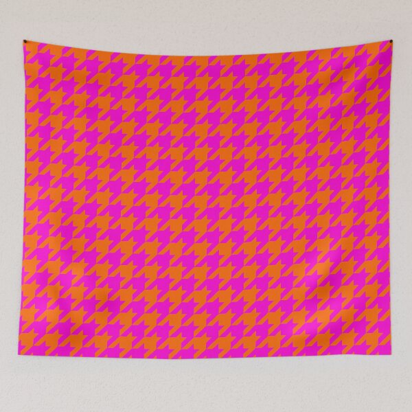 Item preview, Pink & Orange Houndstooth designed and sold by christinaashman.