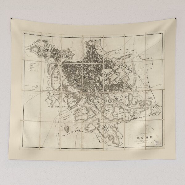 Item preview, Plan of Rome Map (circa 1856) designed and sold by allhistory.