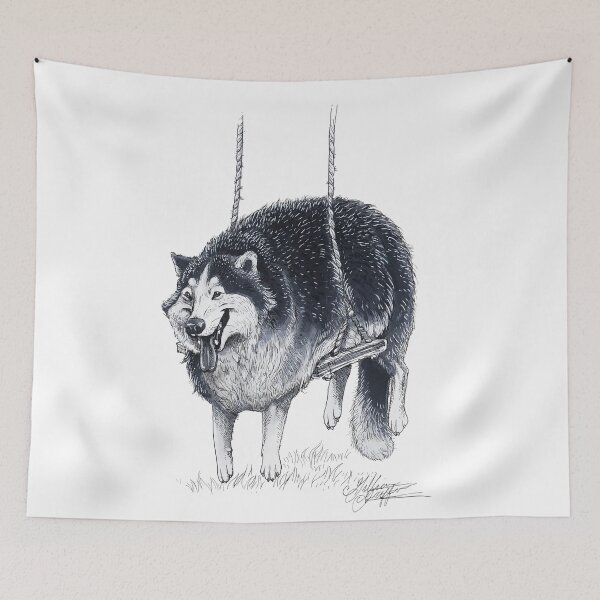 Item preview, Chonky Husky on a Swing designed and sold by artfromthegills.