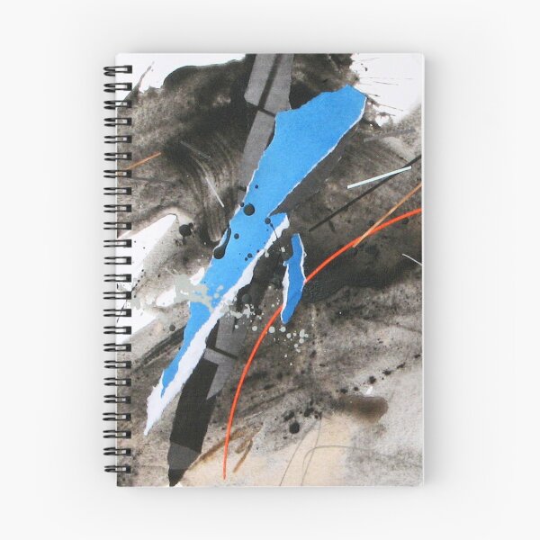 Item preview, Blue orange and grey abstract expressionist collage designed and sold by ZebEddy.