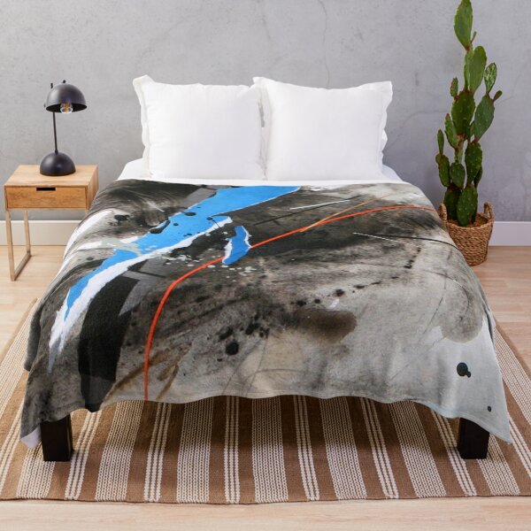 Item preview, Blue orange and grey abstract expressionist collage designed and sold by ZebEddy.