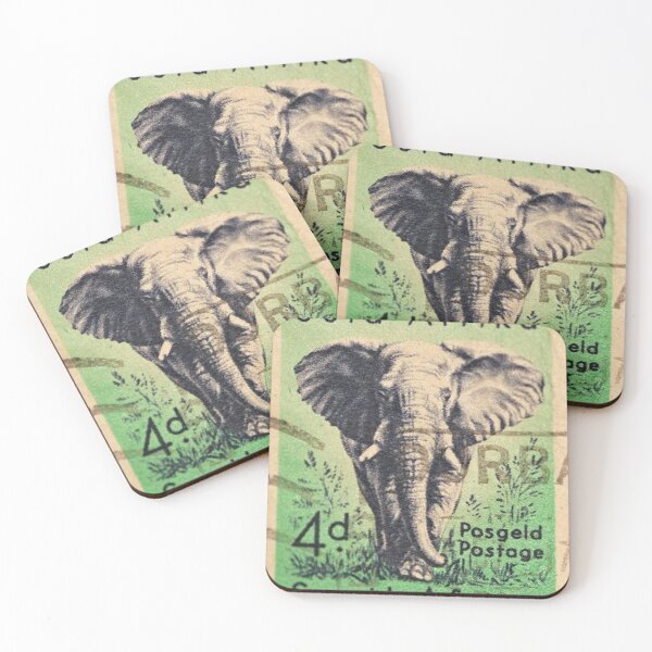 Item preview, Vintage South African Elephant Stamp designed and sold by Peace,Love & Art.