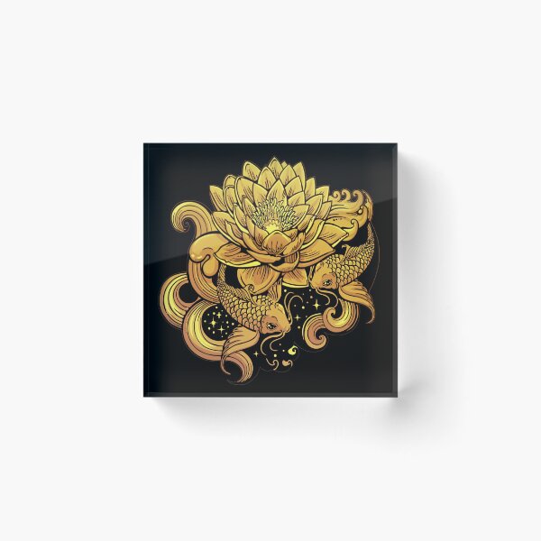 Item preview, Lotus flower and fish designed and sold by Rusembell.