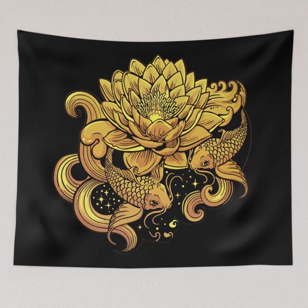 Item preview, Lotus flower and fish designed and sold by Rusembell.