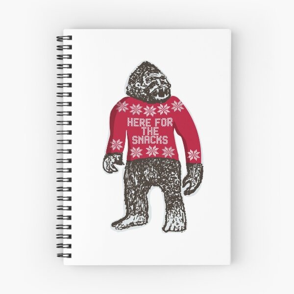 Item preview, Bigfoot in an Ugly Christmas Sweater that says Here For The Snacks designed and sold by Good-Find.