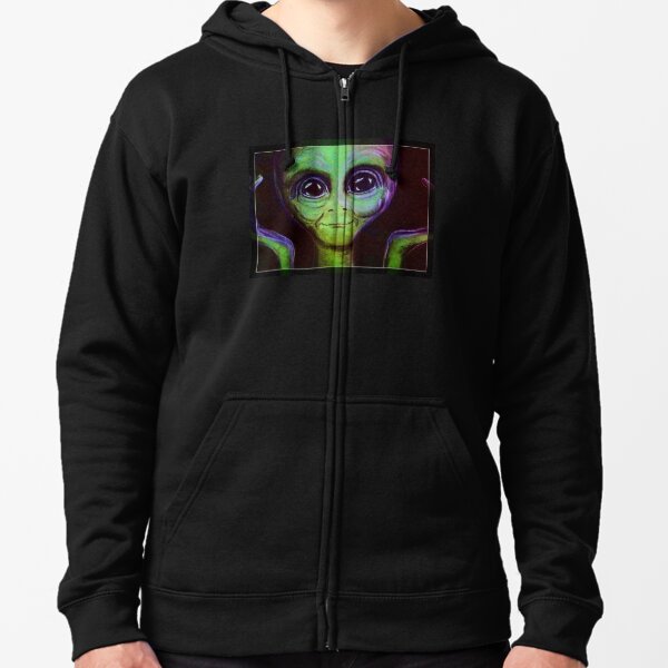 Little Green Guy Zipped Hoodie