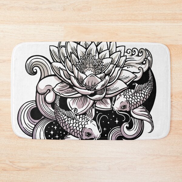 Item preview, Lotus flower and BW fish designed and sold by Rusembell.