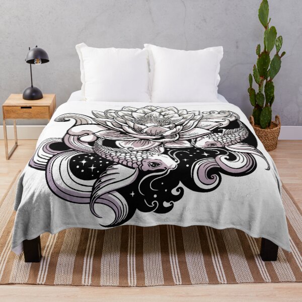 Item preview, Lotus flower and BW fish designed and sold by Rusembell.