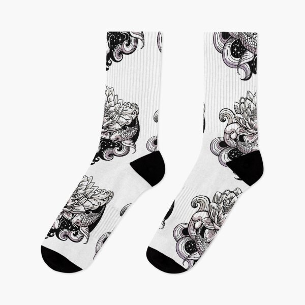 Item preview, Lotus flower and BW fish designed and sold by Rusembell.