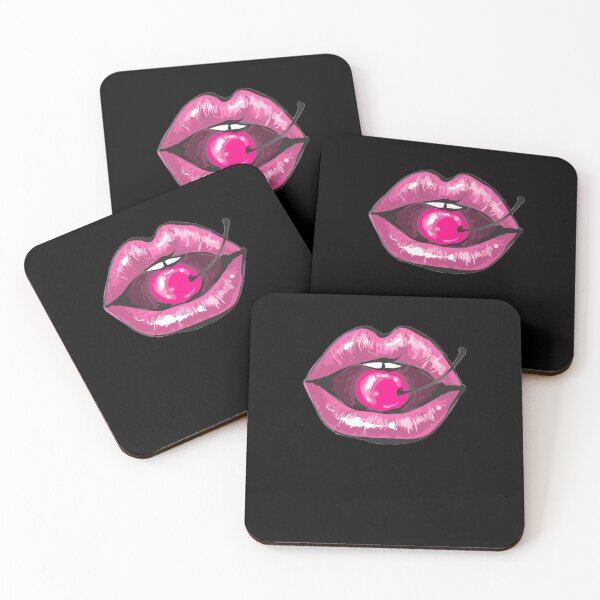 Item preview, Funny sexy lips biting cherry graphic design  designed and sold by Tim Dunaway.