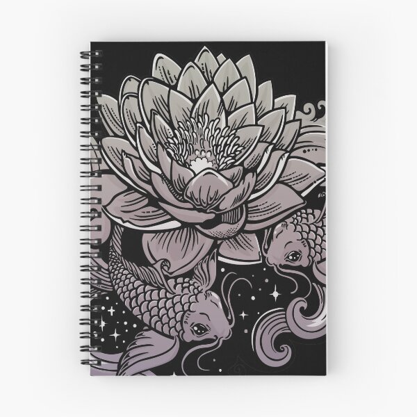 Item preview, Lotus flower and grayscale fish designed and sold by Rusembell.