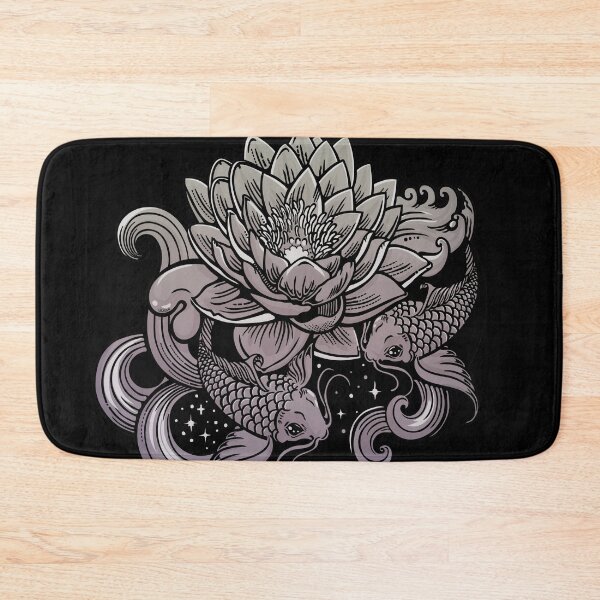 Item preview, Lotus flower and grayscale fish designed and sold by Rusembell.
