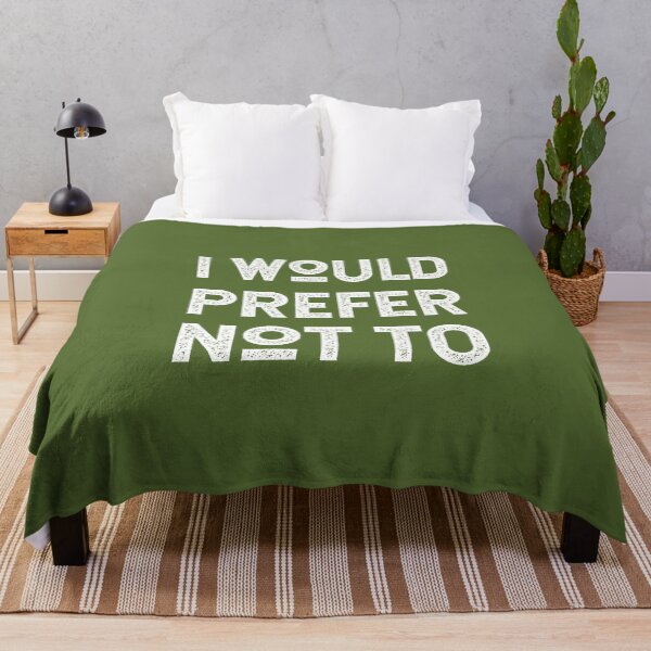 Item preview, I WOULD PREFER NOT TO, Bartleby's Polite Protest, in White Distressed Vintage Retro Lettering on Olive Green designed and sold by kierkegaard.