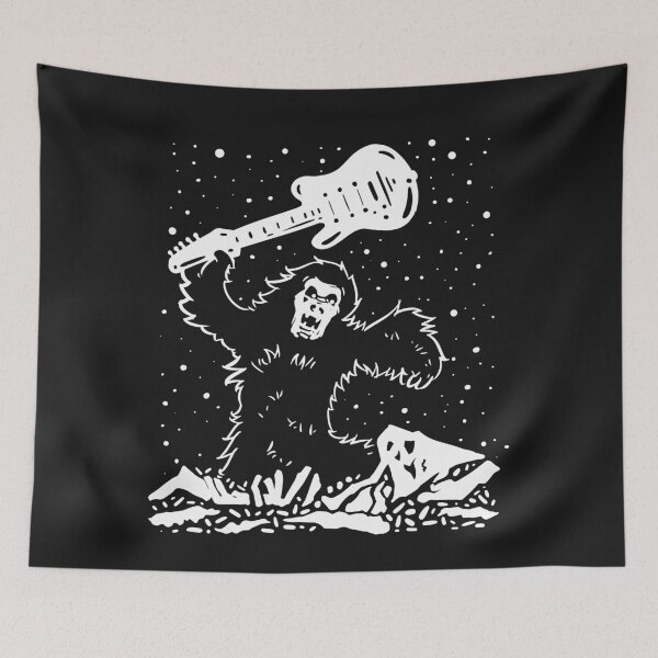Item preview, Bigfoot Smashing Guitar / Hard Rock Heavy Metal Squatchy Mystery Grumpy Sasquatch Abominable Monster in the Woods ( White Edition ) designed and sold by SimonGs.