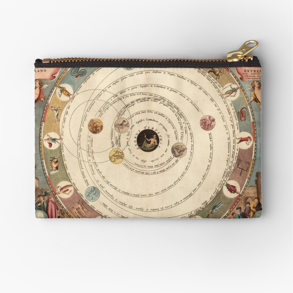 woven astrology zip pouch