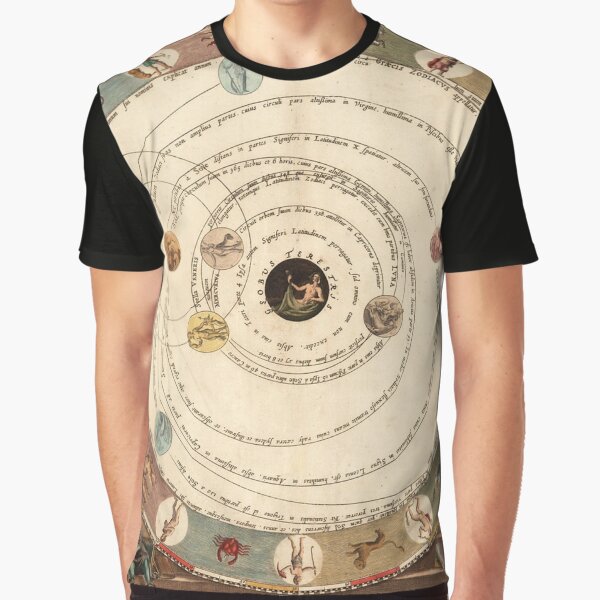 Vintage Zodiac Circle with Horoscope Graphic T-Shirt