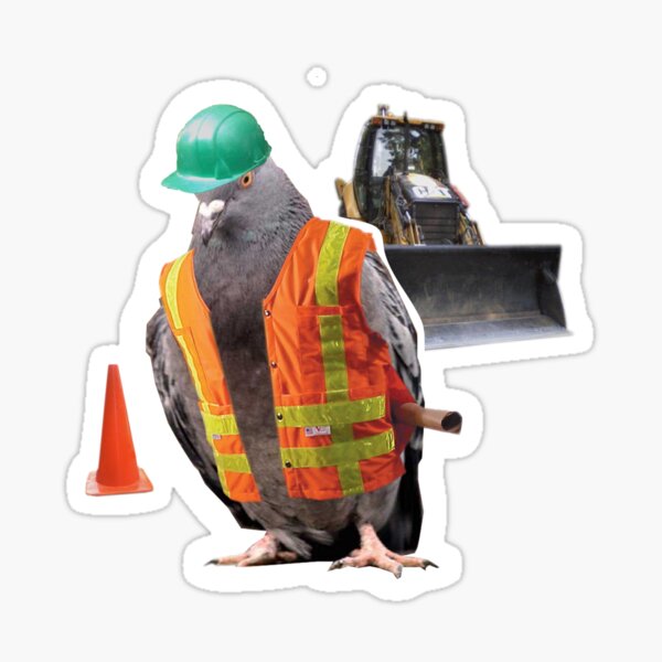 Construction Pigeon sticker Sticker