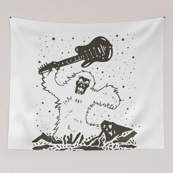 Item preview,  Bigfoot Smashing Guitar / Hard Rock Heavy Metal Squatchy Mystery Grumpy Sasquatch Abominable Monster in the Woods ( Black Edition ) designed and sold by SimonGs.