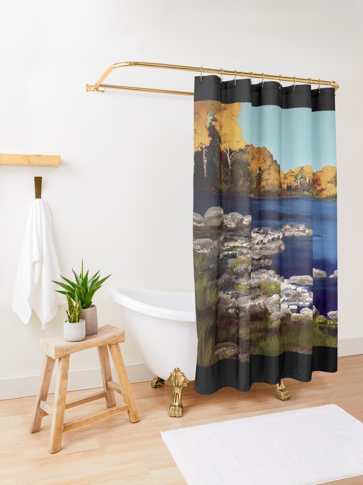 Alternate view of Mona's Landing Shower Curtain
