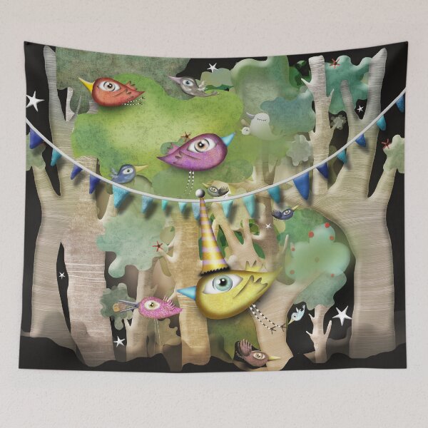Item preview, Happy Birthday Woods Green and Brown GARLAND BLUE     designed and sold by rupydetequila.