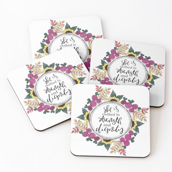 Item preview, She is clothed in dignity and strength-motivational quote, bible quote, girl power designed and sold by juliascafidi.