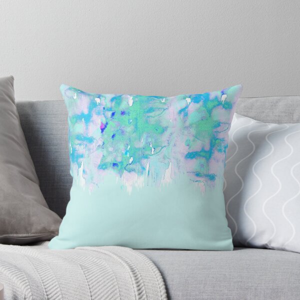 Item preview, Girly Pastel Teal and Blue Watercolor Paint Drips designed and sold by Blkstrawberry.