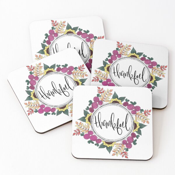 Item preview, Thankful Floral Wreath- Thanksgiving Shirts, Decorations, Gifts designed and sold by juliascafidi.