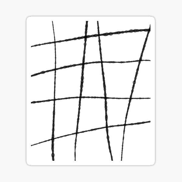 Black and White Ink Lines Sticker