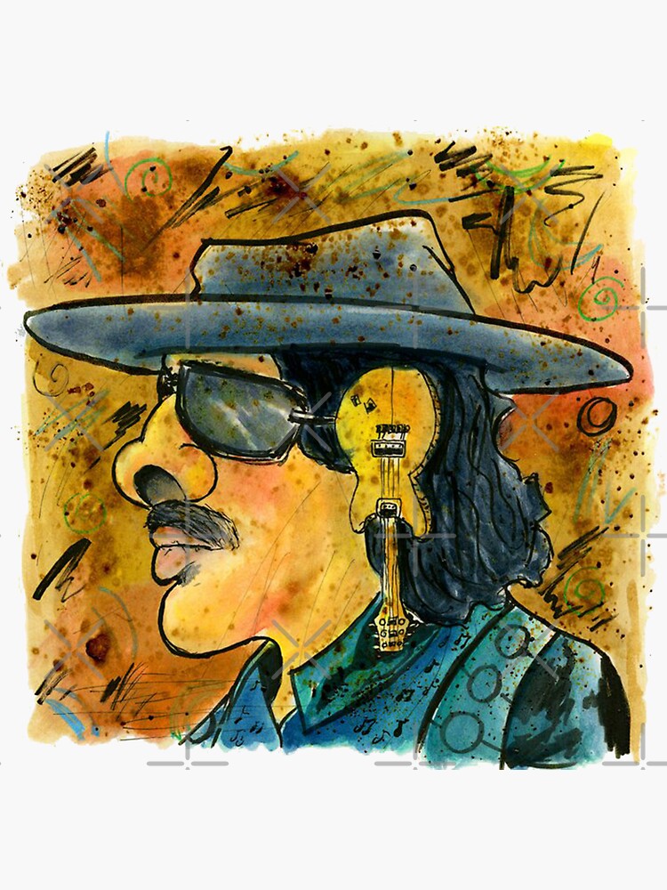 Santana Latin Rock Caricature Fan Art by tinaschofield