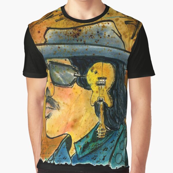 Santana Latin Rock Caricature Fan Art Graphic T-Shirt