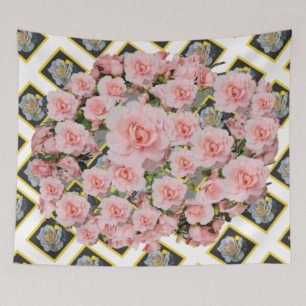 Item preview, DECORATIVE WHITE GARDEN LATTICE & ANTIQUE PINK ROSES designed and sold by sharlesart.