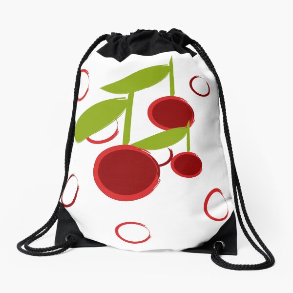 Cherry O by Muse in Mind Design Drawstring Bag