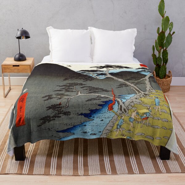 Item preview, Utagawa Hiroshige - Hakone Mountain at Night River - Ando 1855 designed and sold by Hangastudio.