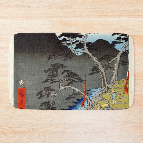 Item preview, Utagawa Hiroshige - Hakone Mountain at Night River - Ando 1855 designed and sold by Hangastudio.