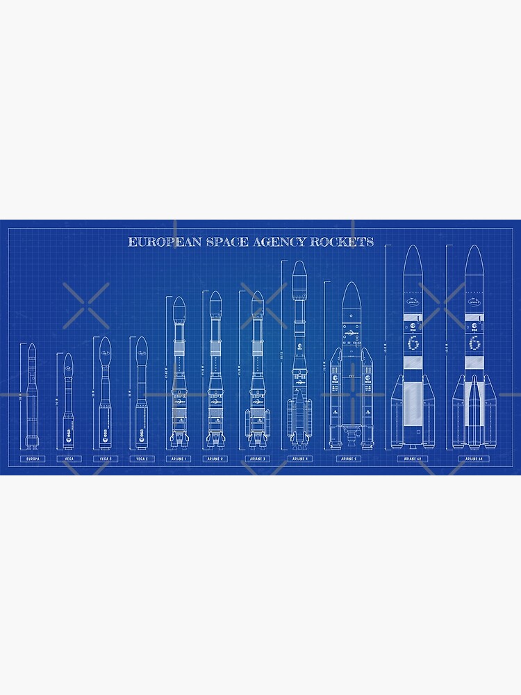 European Space Agency Rockets Blueprint by BGALAXY