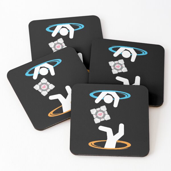 Don't Lose The Companion Cube (Transparent) | Portal Coasters (Set of 4)