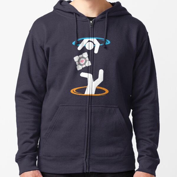 Don't Lose The Companion Cube (Transparent) | Portal Zipped Hoodie