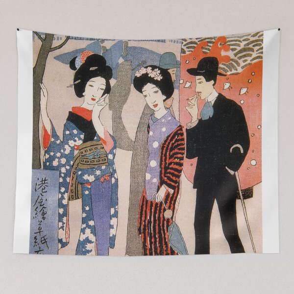 Item preview, Yumeji Takehisa - Minatoya Print Shop 1914 designed and sold by Hangastudio.