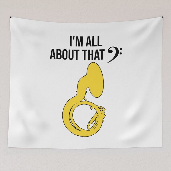 Item preview, Sousaphone - I'M ALL ABOUT THAT BASS CLEF - Funny Sousaphone Gift, marching band, brass band designed and sold by HEJAshirts.