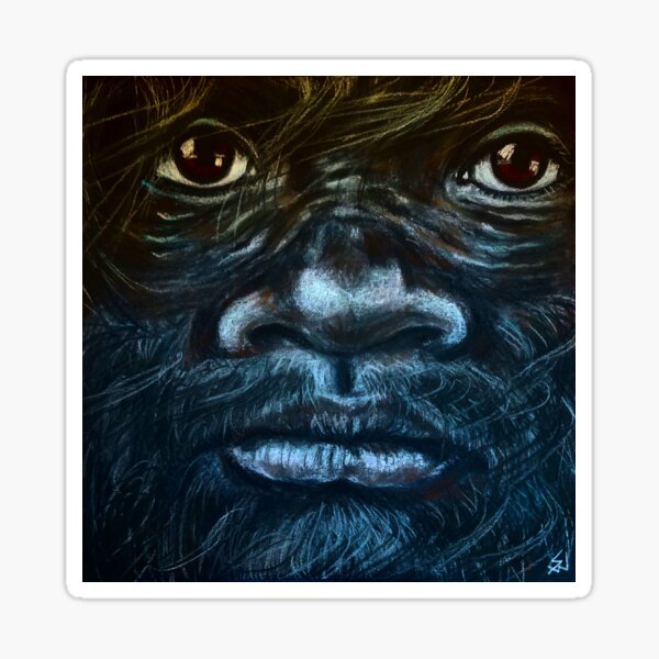 Sasquatch Boy On A Windy Day Sticker