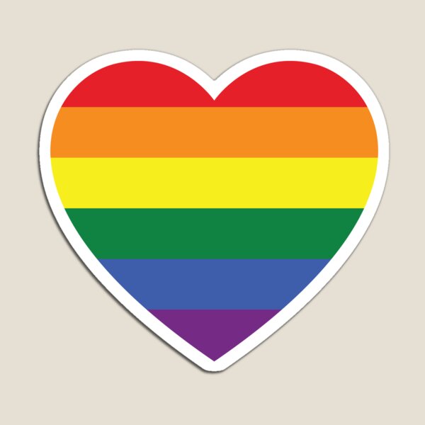 'Rainbow Heart' (White) Magnet