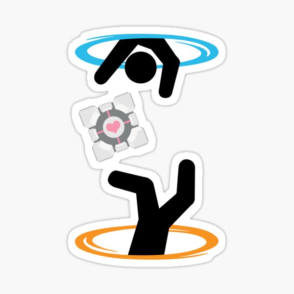 Don't Lose The Companion Cube (Black Stickman) | Portal Sticker