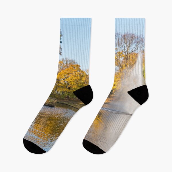 Item preview, Fountain in an Urban River in Riga, Latvia in Autumn designed and sold by Jon Shore.