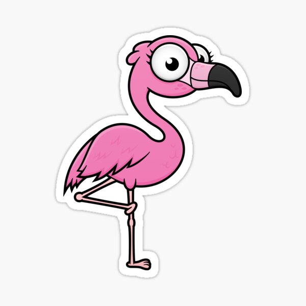 Cute Flamingo Cartoon Character Sticker