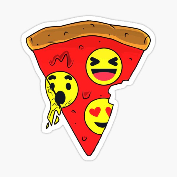 "Pizza emoticons" Sticker by domskalis Redbubble