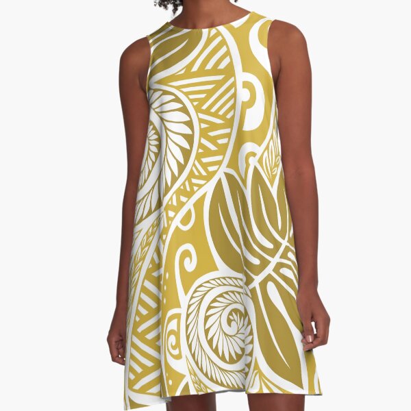 Item preview, Hawaiian ulu breadfruit golden white design designed and sold by Ayelet Fleming.