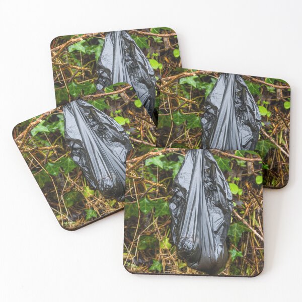 Item preview, Black dog poo poop bag left in bush. designed and sold by Andy Chisholm.