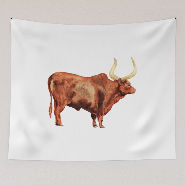 Item preview, Watercolor image of ox designed and sold by Shoshina.