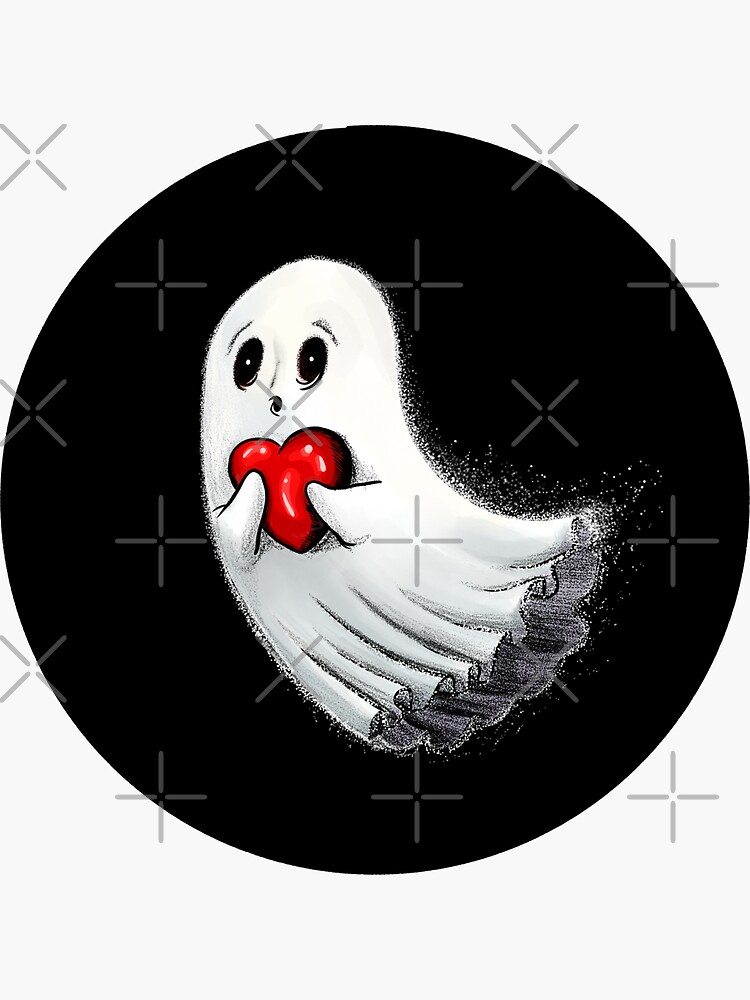 Thumbnail 3 of 3, Sticker, Love Ghost designed and sold by HollyPierson.